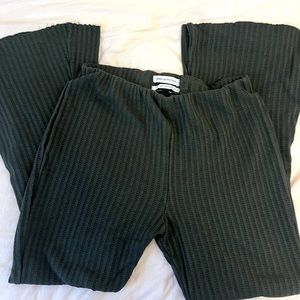 forest green urban outfitters waffle flare pants!
